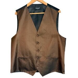 Pronto Uomo Couture Brown Suit Coat Vest Men's Large Adjustable